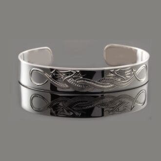 Celtic Dragon handmade silver cuff bracelet