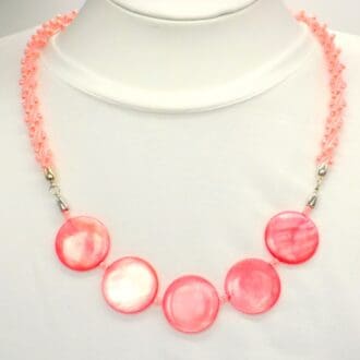 Kumihimo Coral Beaded Necklace