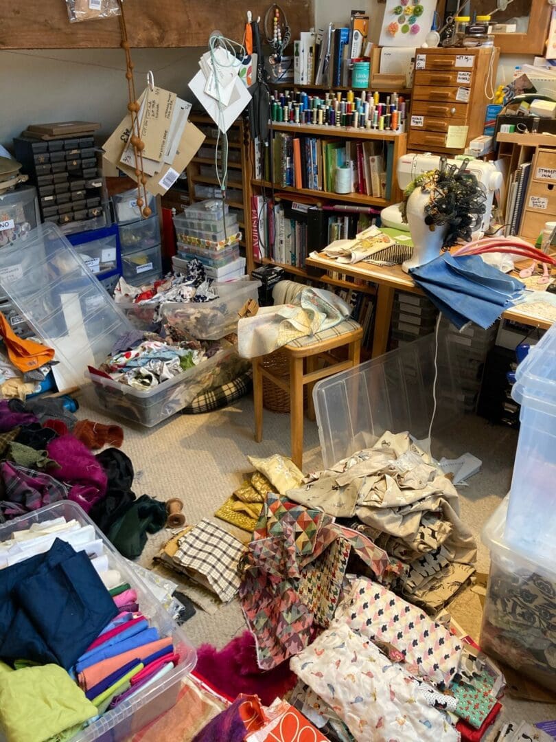 Messy workroom