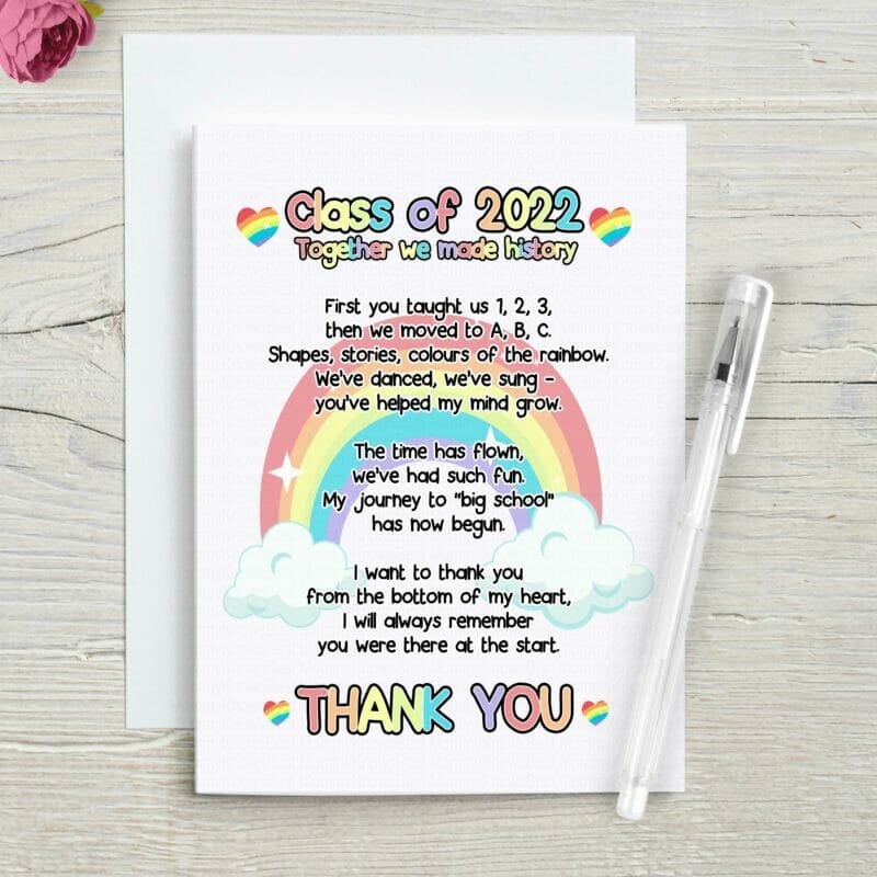 Nursery / Pre-School Class of 2023 Thank you leaving card. | The ...