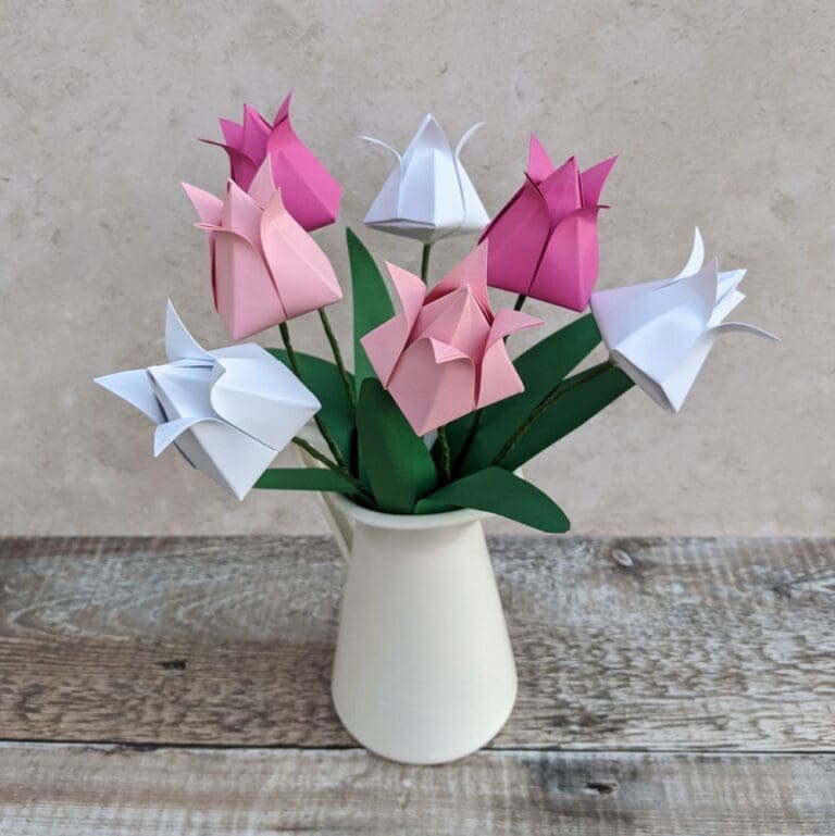 Origami paper tulips, Spring flowers bouquet | The British Craft House