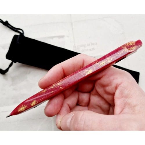 Pen-pink-resin-gold-flakes-gift