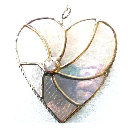 Stain Glass Heart Suncatcher, Mountains Sunset Sea Landscape Suncatcher,  Anniversary Heart Gift, Valentines Day Heart Ornament Gift 
