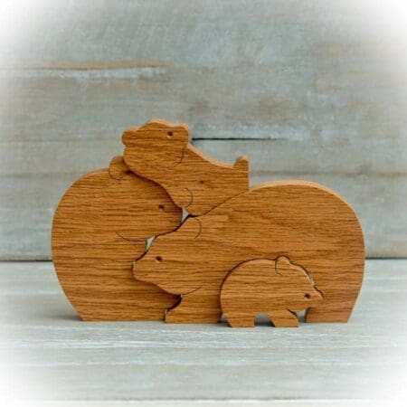 Wooden Bear Family - The British Craft House