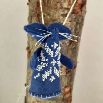 Dark blue Snowflake Mouse Christmas Decoration