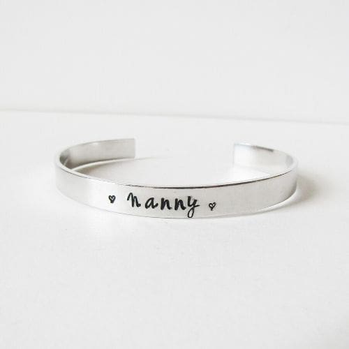 personalised 6mm aluminium hand-stamped name bracelet