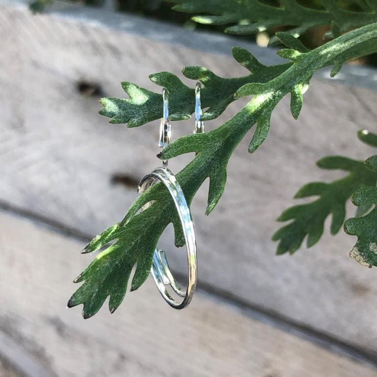 Recycled Silver Hammered Mini Hoop Earrings