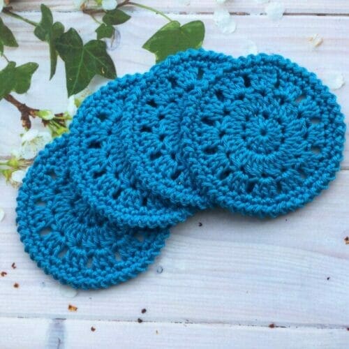 Crochet cotton coasters