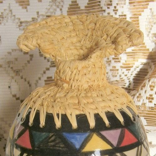 ceramic & Raffia vase Ndebele