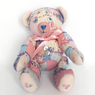 Collectible patchwork teddy bear