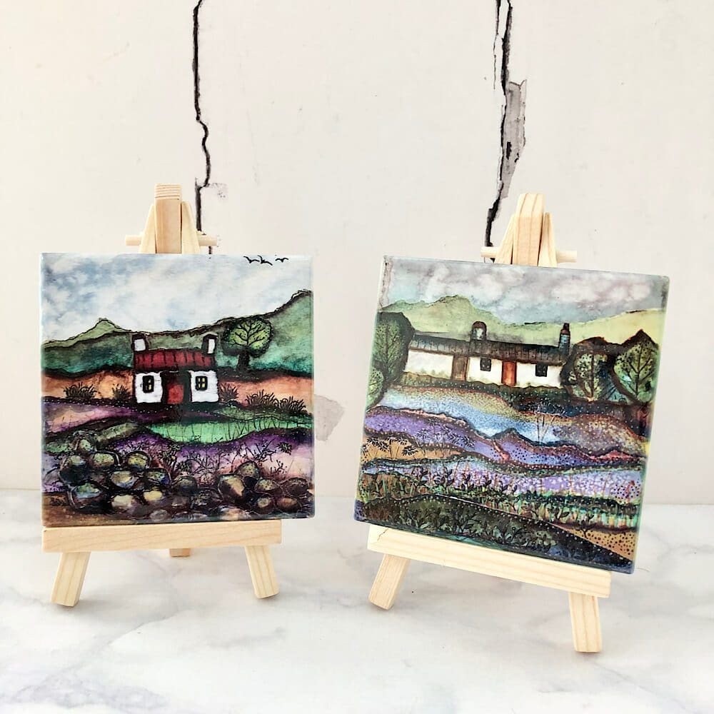 Scottish Cottages art tile