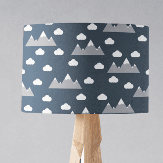 Navy Blue Clouds and Mountains Lampshade