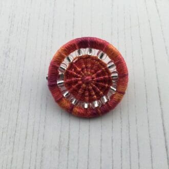 Dorset button with beads brooch