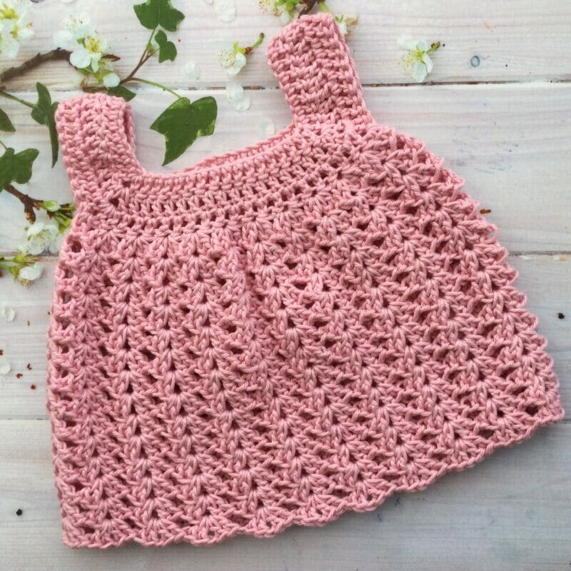 Crochet baby pinafore dress