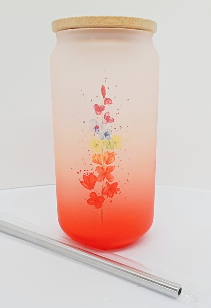 Red Frosted Glass with Summer Vibes artwork