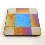 Textured Gold and Rainbow Squares (1 available)