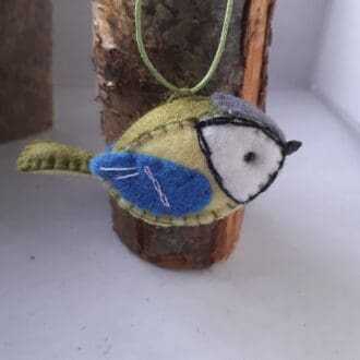 great tit inspired hanging decoration