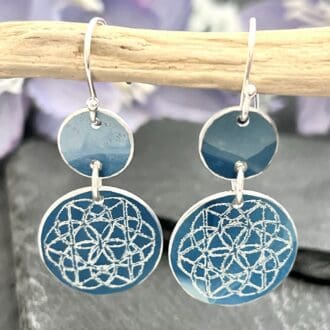 Engraved and hand painted aluminium Earrings