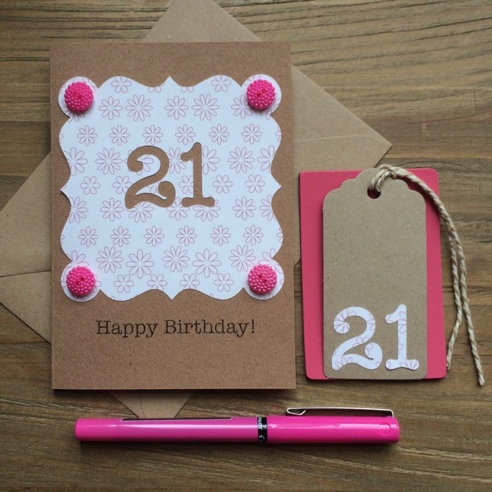 choose your age birthday card with matching gift tag