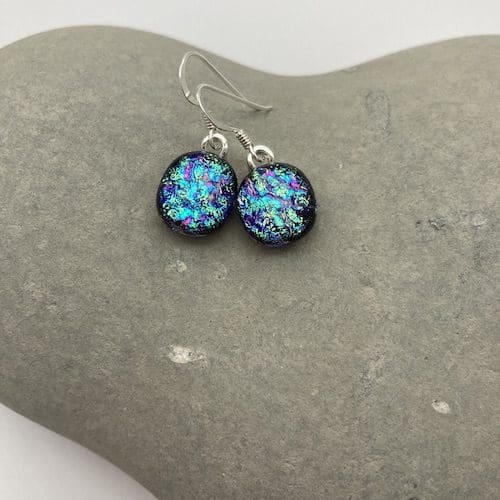 Turquoise ripple effect dangly earrings