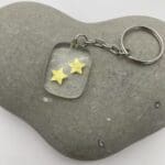 Clear keyring with gold stars