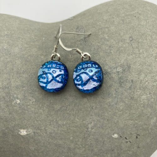 Turquoise fish dangly earrings