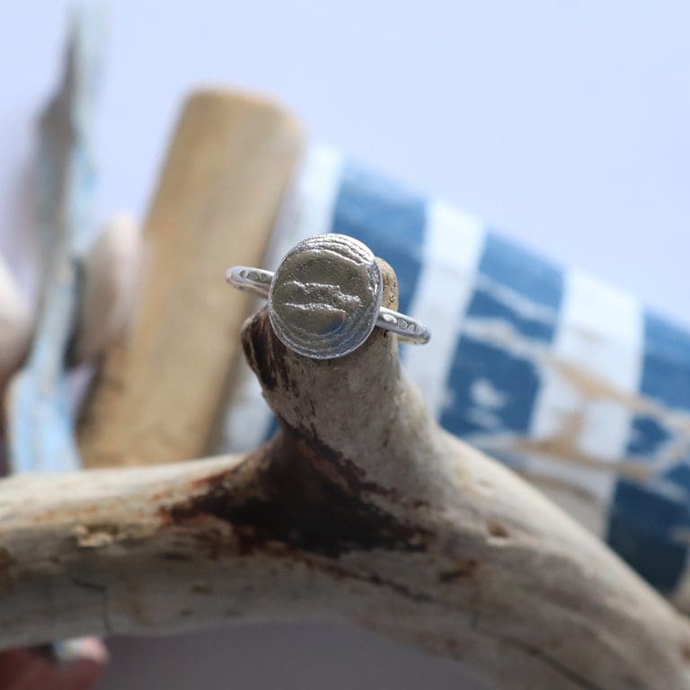 Recycled Silver Hammered Cuttlefish Ring