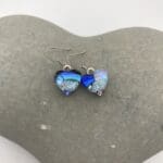 Pale blue heart earrings