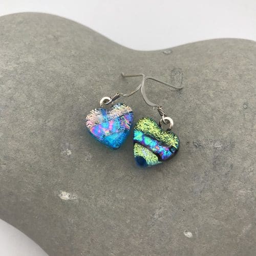Turquoise dangly heart earrings
