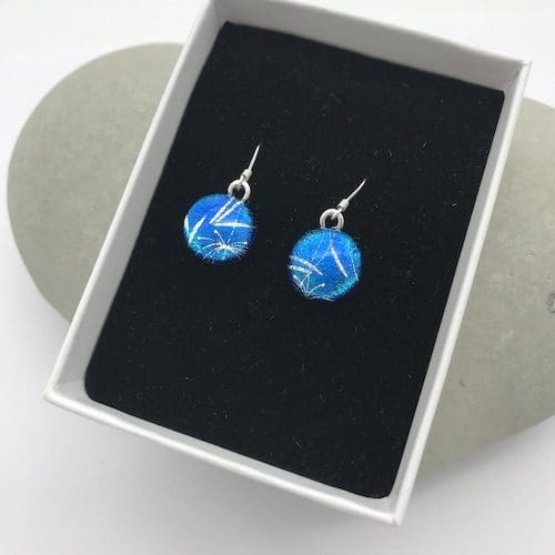 Turquoise dandelion dangly earrings