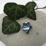Silver and multi-colour ivy leaf necklace