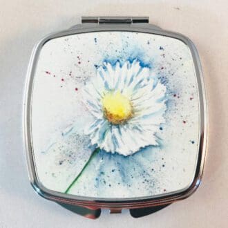Mirror compact with Daisy artwork
