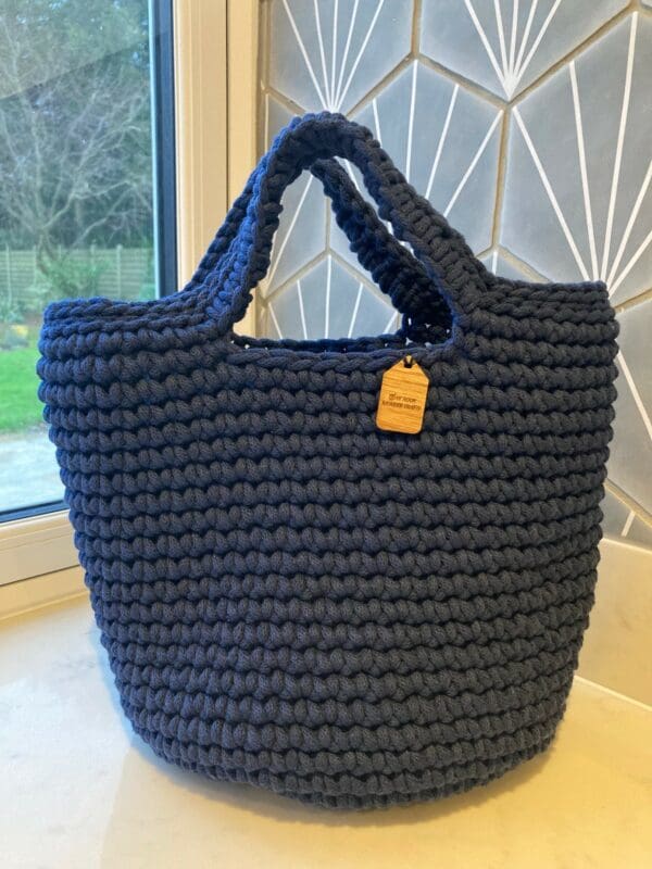 Navy Crochet Bag, Crochet Handbag | The British Craft House