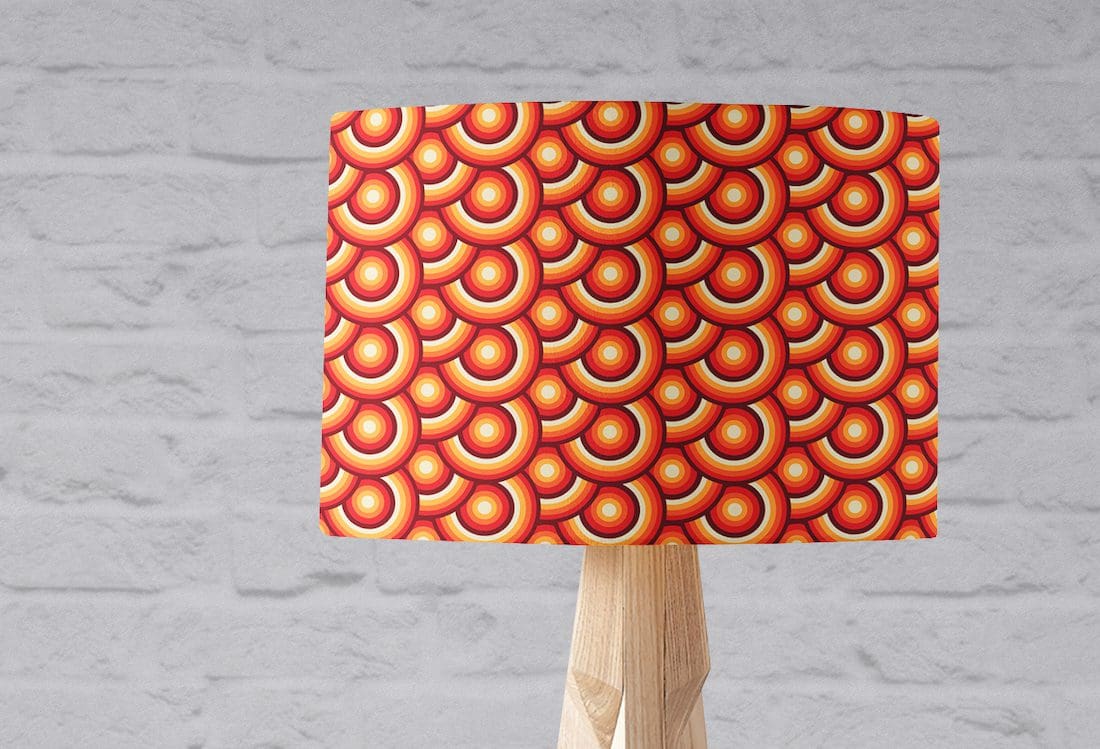 Orange circles retro lampshade