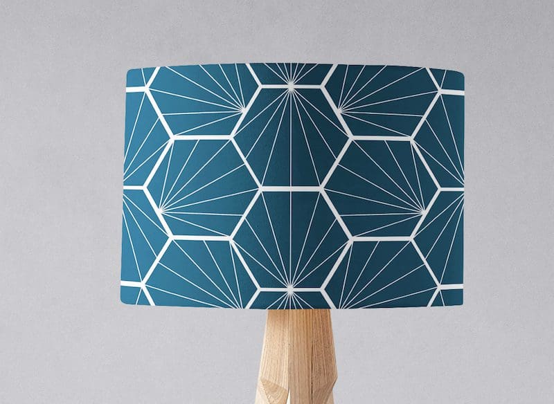 Blue Hexagons Lampshade
