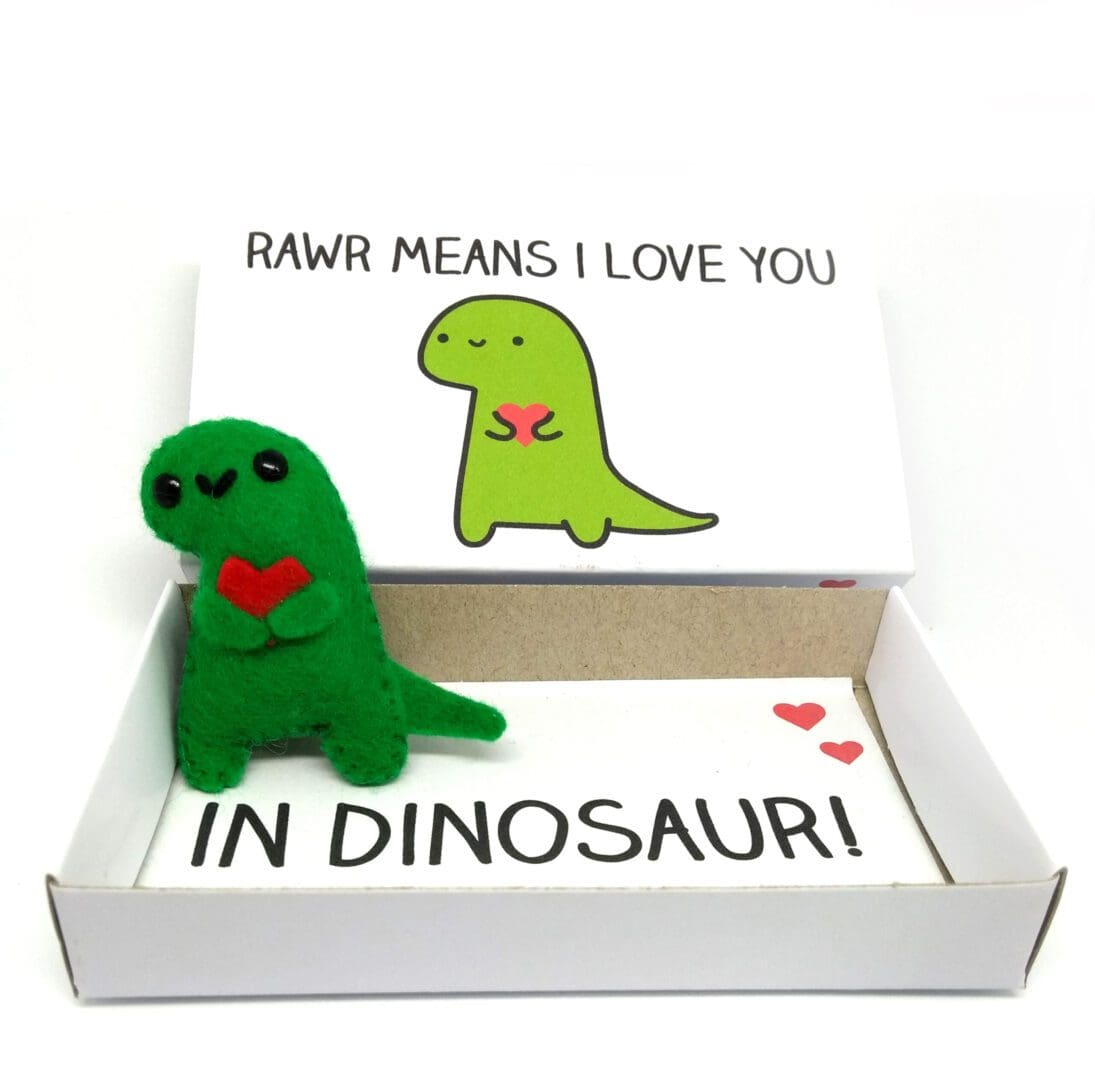 roar means i love you in dinosaur cute magnet in a matchbox