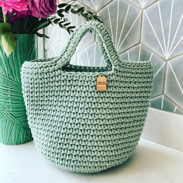 Sage Green Crochet Bag, Crochet Handbag - The British Craft House