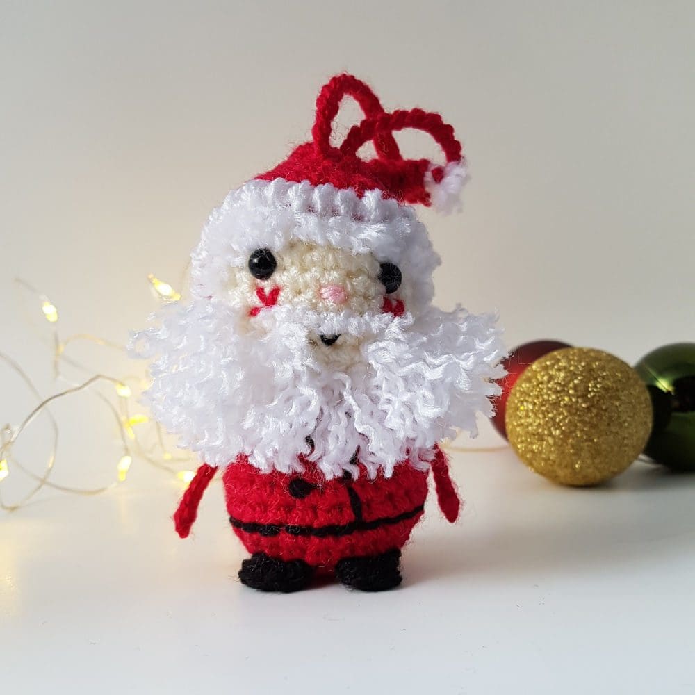 Santa soft sculpture christmas tree decoration with baubles