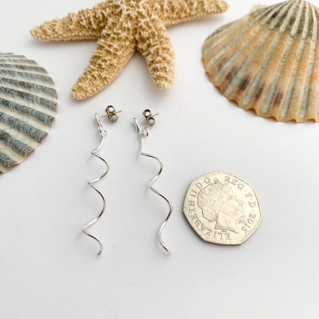 Sterling silver Spiral Dangly Earrings