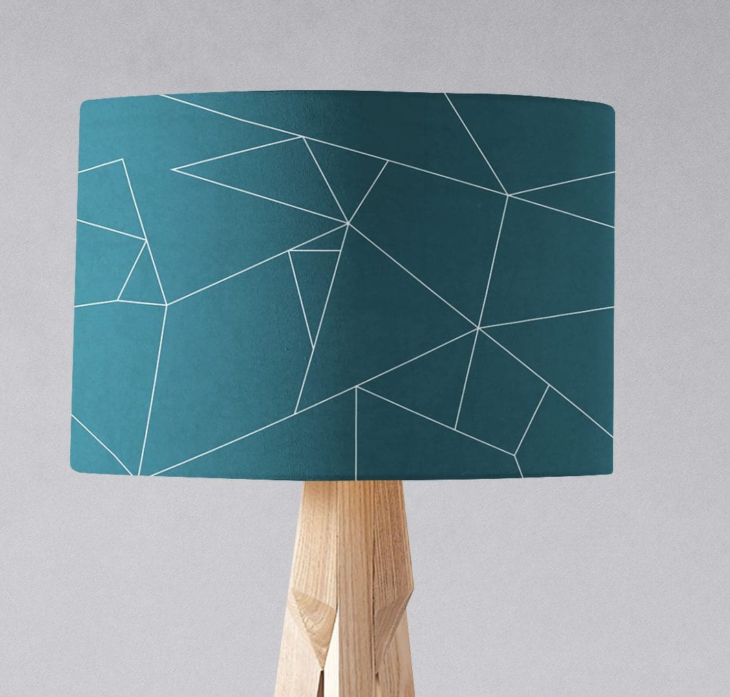 Teal Lines Lampshade