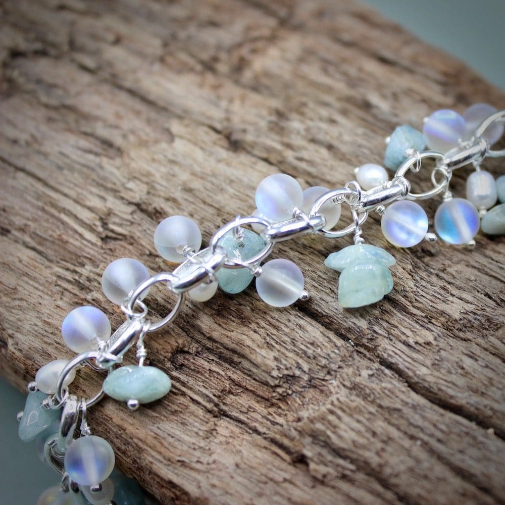 willow and twigg Silver Mermaid beaded charm Bracelet