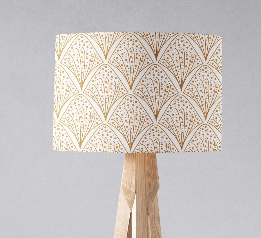 White and Gold Contemporary Lampshade