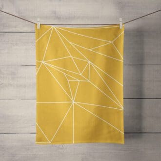 Yellow Lines Tea Towel