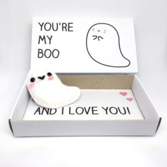 you're my boo cute ghost magnet in an illustrated matchbox