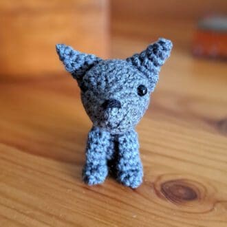 grey wolf pup soft sculpture figure