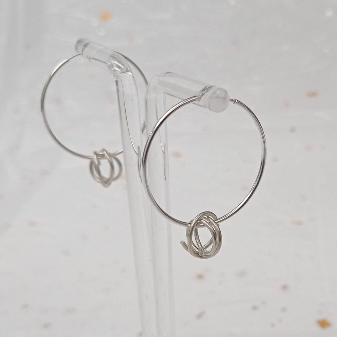 Sterling silver ear hoops with wire