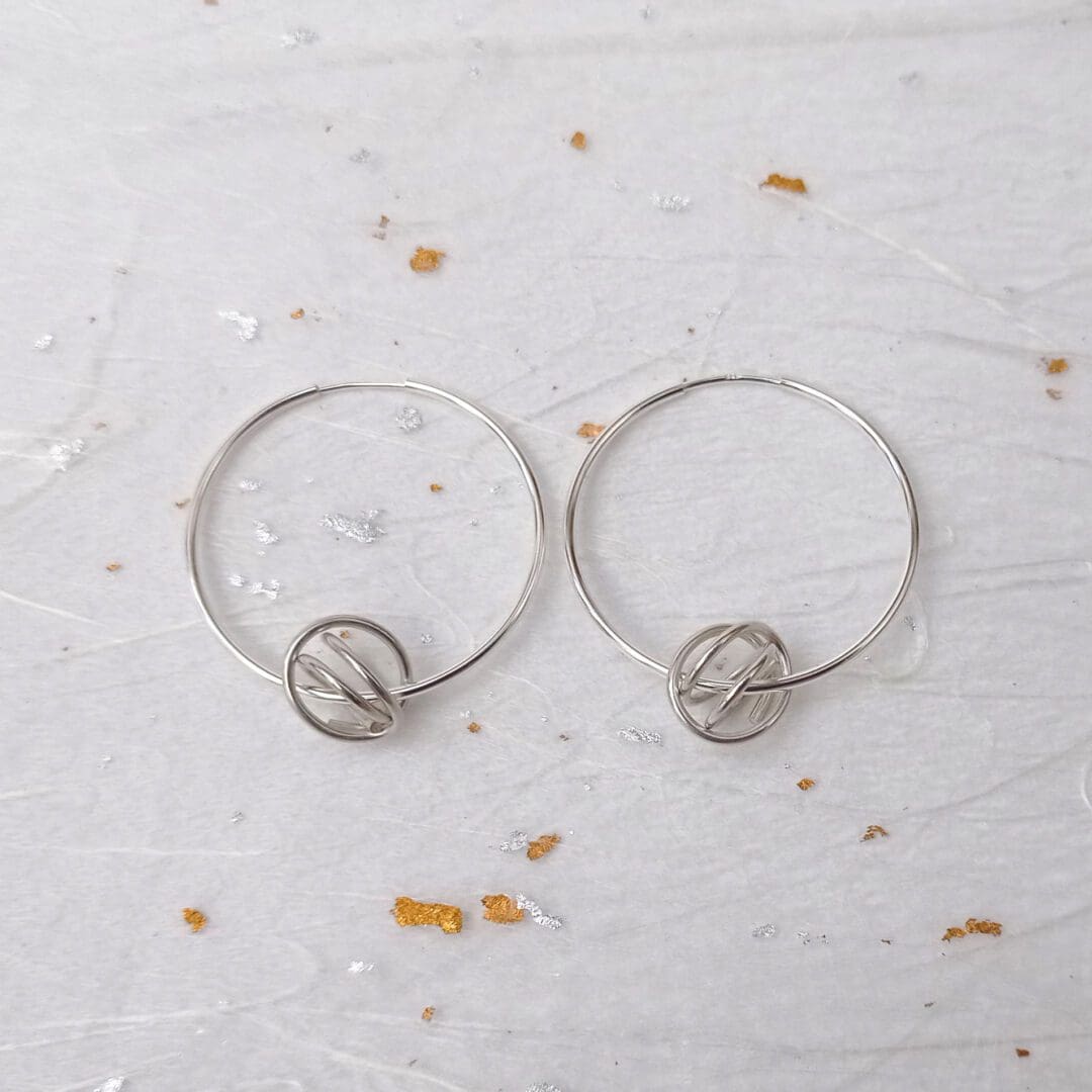 Sterling silver ear hoops with wire