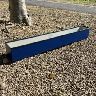 sargasso blue coated steel window sill planter