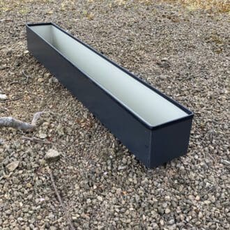 anthracite coloured coated steel window sill planter