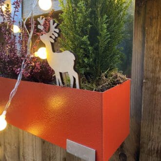 Red coated steel wall planter